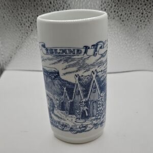 Blue and White Ceramic Mug